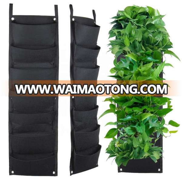 Garden Vertical Planter Multi Pockets Wall Mount Living Growing Bag Felt Indoor/Outdoor Pot